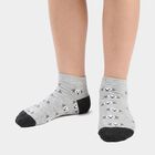 Boys' Regular Fit Printed Pack of 2 Socks ( Blue, Grey ), मिश्रित हल्का ग्रे, small