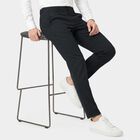Men's Slim Fit Formal Trousers, गहरा नीला, small