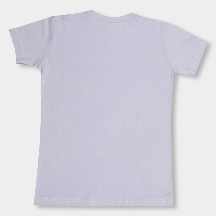Boys' 100% Cotton Half Sleeves T-Shirt , Mid Blue, large image number null