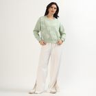 Women Light Sage Green Crew Neck Casual Sweatshirt, हल्का हरा, small image number null