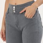 Women's Muted Steel Grey Skinny Fit High-Rise Jeans, गहरा ग्रे, small image number null