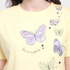 Ladies' 100% Cotton Round Neck T-Shirt, पीला, small