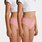 Girls Pink Regular Fit Solid Panty, गुलाबी, small