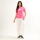 Women's Bright Fuchsia Pink Cotton Round Neck Casual T-Shirt, रानी (फ्यूशिया), small