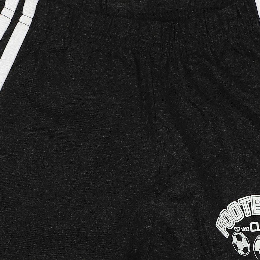 Boys Black Straight Fit Football Print Pyjama, Black, large