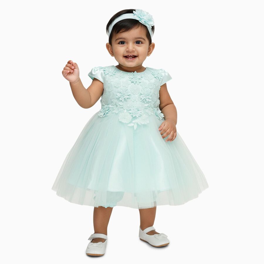Infants' Frock, Light Green, large image number null