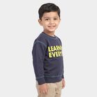 Boys' Navy Blue Round Neck Pullover Sweatshirt, नेवी ब्लू, small