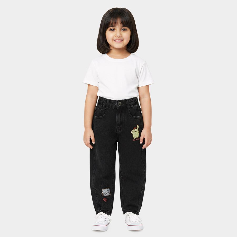 Girls' Jeans, Black, large