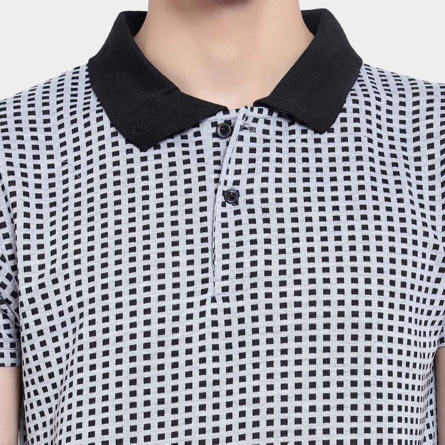 Solid Polo Shirt, Melange Mid Grey, large image number null