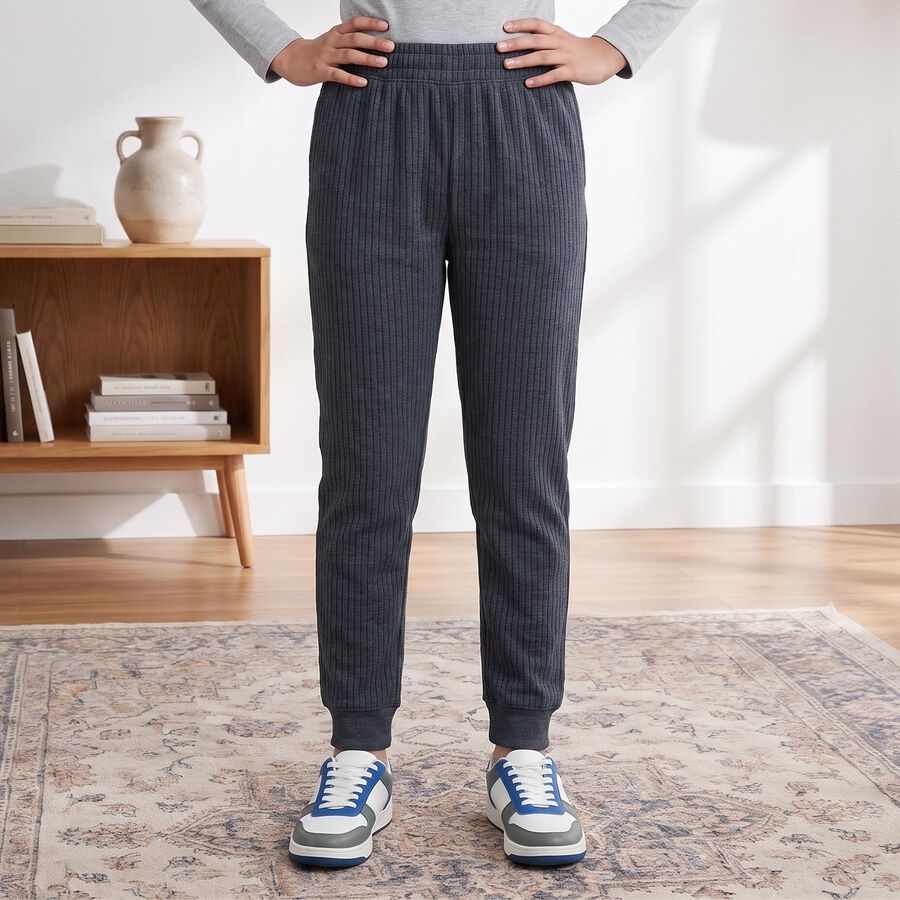 Girls Mid Blue Long Johns Thermal, Mid Blue, large