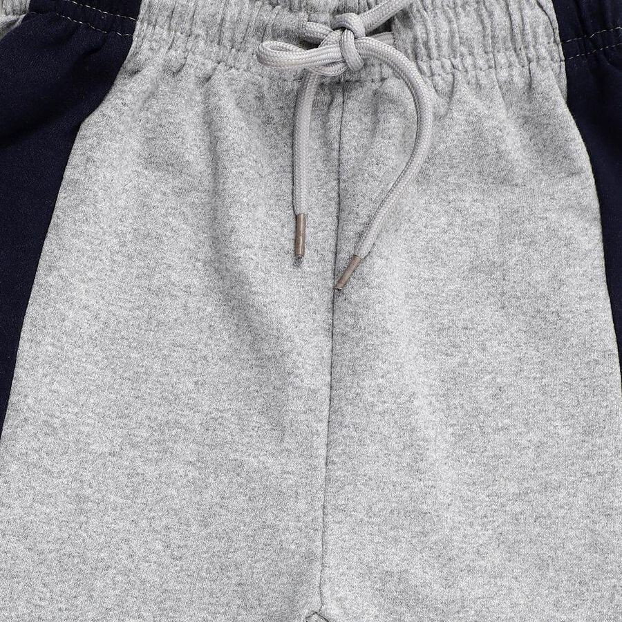 Boys' Light Heather Grey Athletic Cotton Blend Pyjama, Melange Light Grey, large image number null