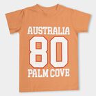 Boys' Vibrant Orange Round Neck Half Sleeve T-Shirt, Orange, small