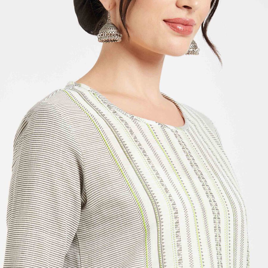 Printed Kurta, Off White, large image number null
