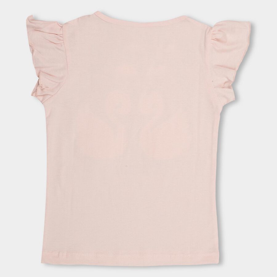 Girls' 100% Cotton T-Shirt, हल्का गुलाबी, large image number null