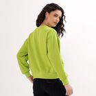 Women's Bright Lime Green Crew Neck Casual Sweatshirt, Light Green, small image number null