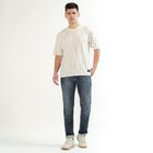 Men's Stonewashed Blue Slim Fit Stretchable Jeans, गहरा नीला, small image number null