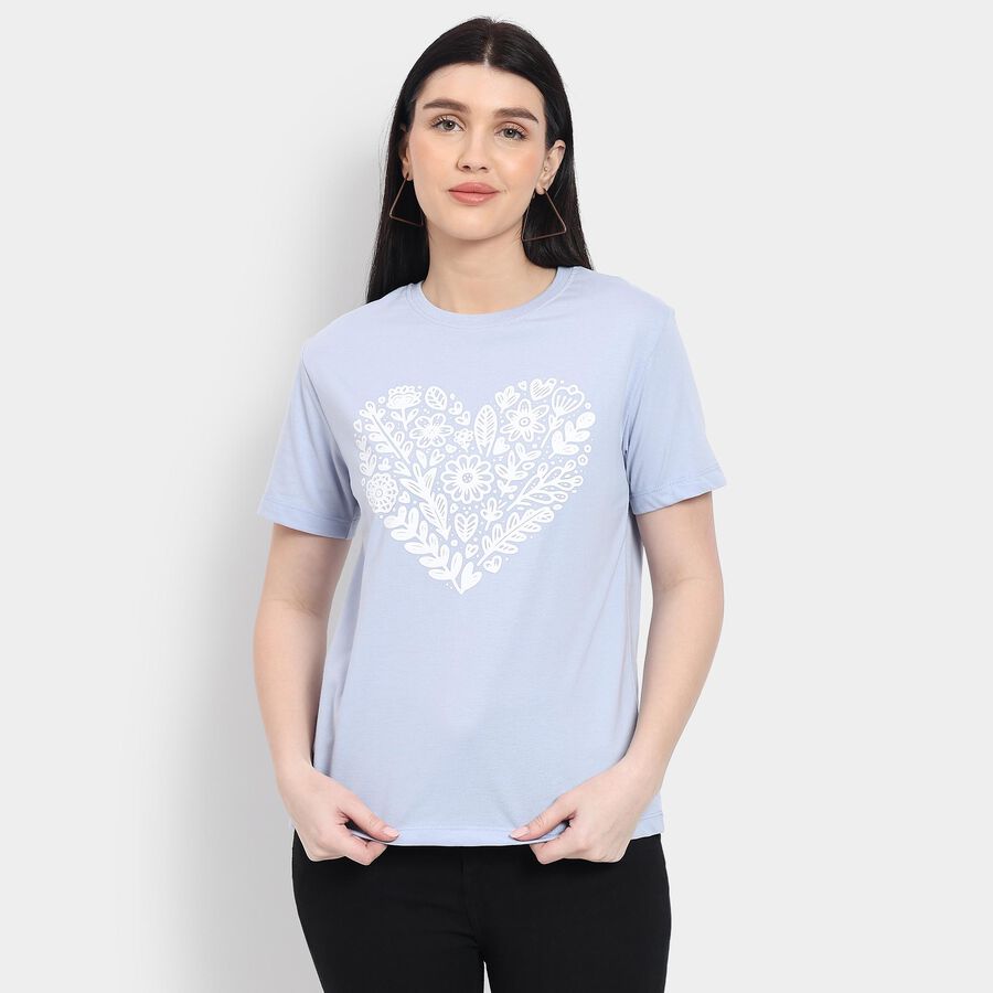 Ladies' Round Neck T-Shirt , Light Blue, large image number null
