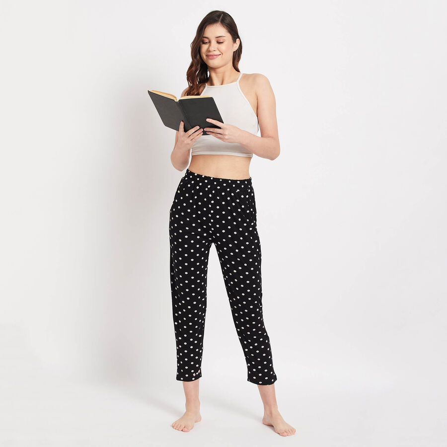 Solid Regular Trousers, Black, large image number null