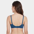 Women's Blue Cotton Padded Wire-Free T-Shirt Bra, Teal Blue, small