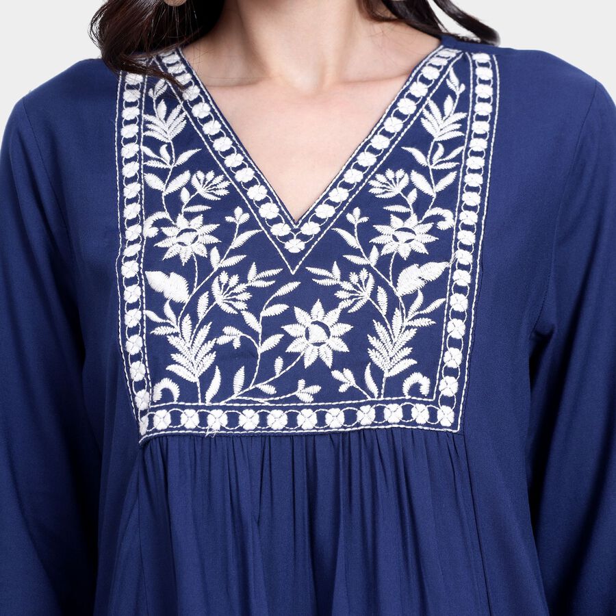 Ladies' Kurti, नेवी ब्लू, large image number null