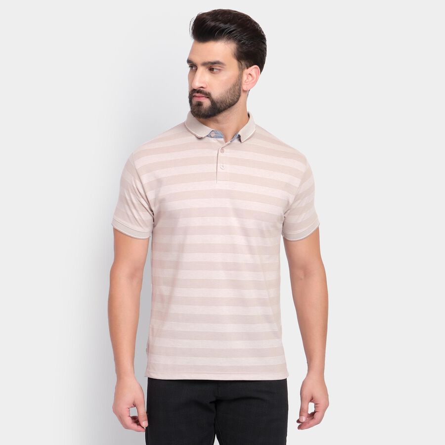 Men's Collared Half Sleeves T-Shirt , गहरा पीला, large