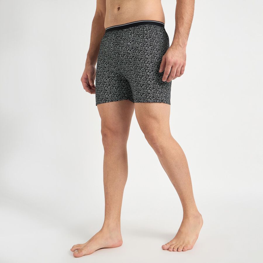 Men's 100% Cotton Boxers , काला, large