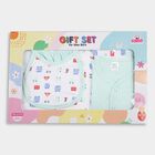 Infants' Cotton Gift Set 5 Pc&nbsp;Gift&nbsp;Set&nbsp;(Top, Shorts, Sheet, Cap, Bib), Light Green, small image number null