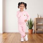 Girls Pink Round Neck Lounge Hipster Set, हल्का गुलाबी, small