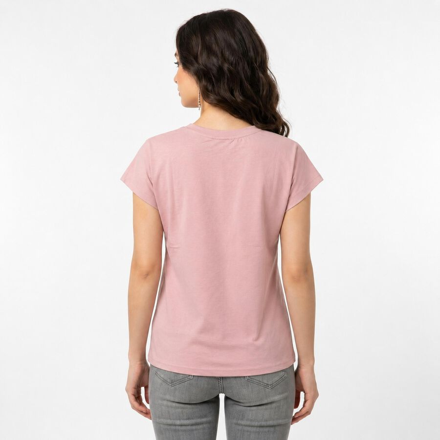 Women's Lilac Round Neck Regular T-Shirt, Lilac, large