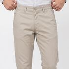 Men's Silver Slim Fit Chino Trousers, सिल्वर, small
