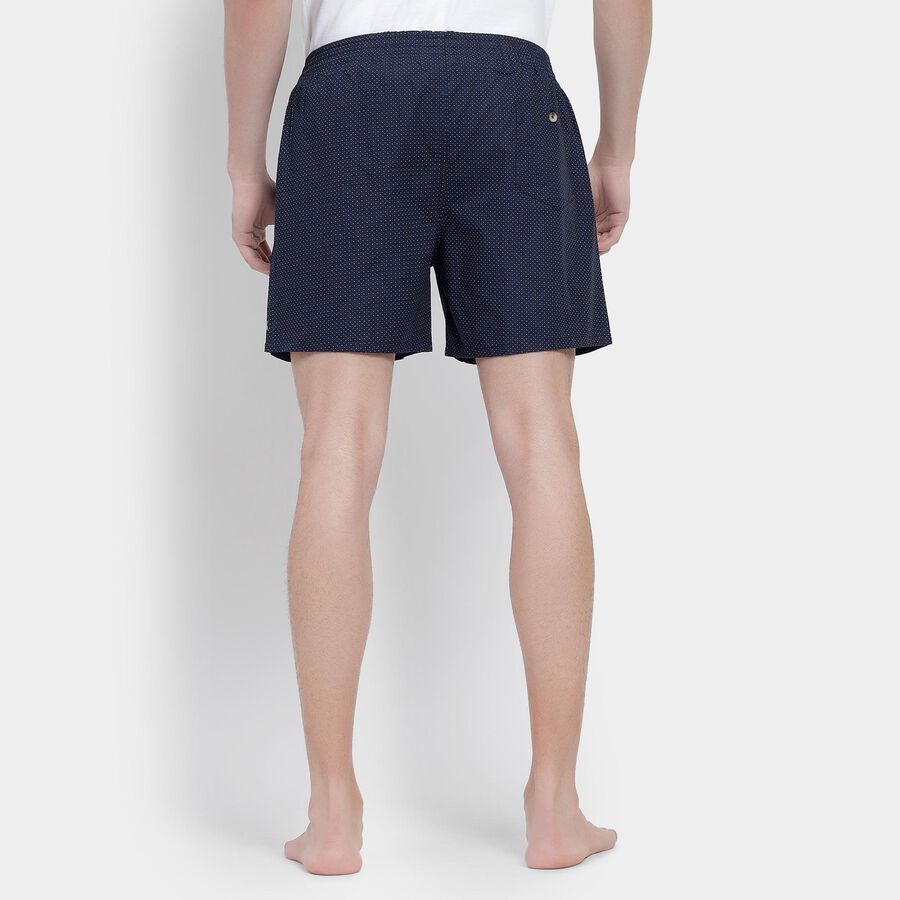 Men's 100% Cotton Boxers, Navy Blue, large image number null
