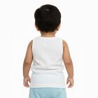 Infants' Bright White Cotton Round Neck Casual Vest, ऑफ व्हाइट, small image number null