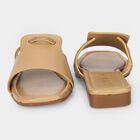 Women's Beige Embellished Slip-On Slide Sandals, Beige, small