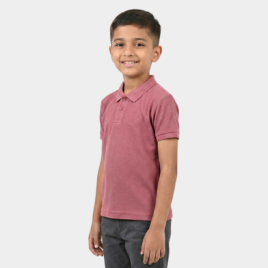 Boys Pink Polo Neck Polo Boys T-Shirt, गुलाबी, large