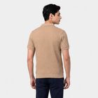 Men's Beige Polo Neck Polo T-Shirt, गहरा पीला, small