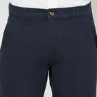 Solid Slim Fit Trousers, Navy Blue, small image number null