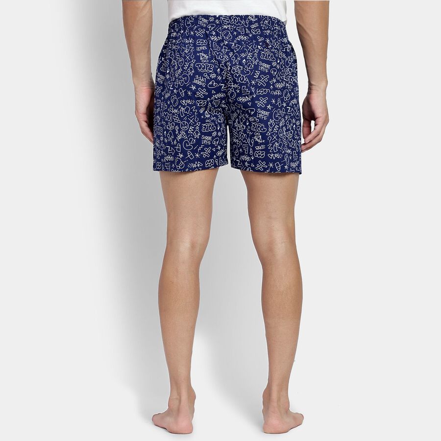Men's 100% Cotton Boxers, Navy Blue, large image number null