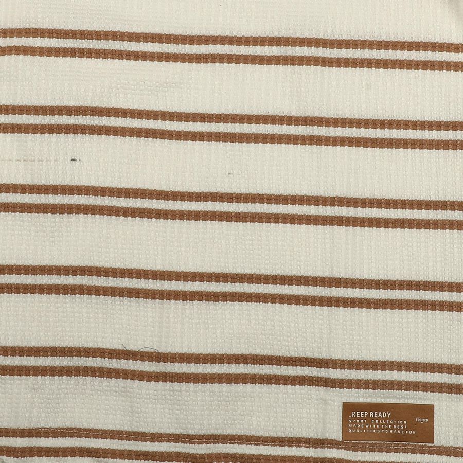 Boys Beige Round Neck Casual T-Shirt, गहरा पीला, large