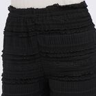Ladies' Black Textured Elastic Waist Shorts, Black, small image number null