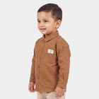 Infants Beige Cotton Collared Shirt, Beige, small