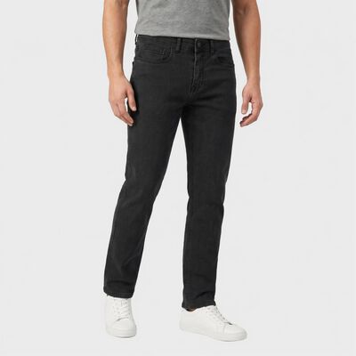 Men's Dark Grey Slim Fit Washed Jeans