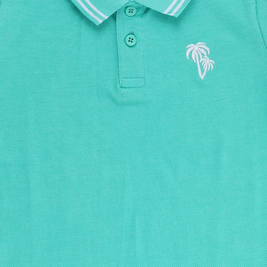 Boys' Half Sleeves T-Shirt, गहरा हरा, large image number null