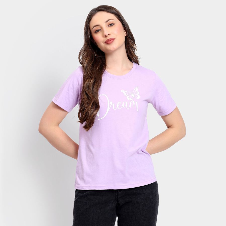Ladies' Round Neck T-Shirt, Lilac, large image number null