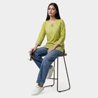 Women's Green Solid Straight Kurti, Light Green, small