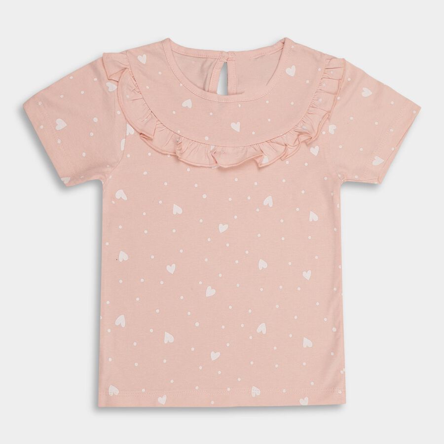 Infant Girls' 100% Cotton Short Set, गुलाबी, large image number null