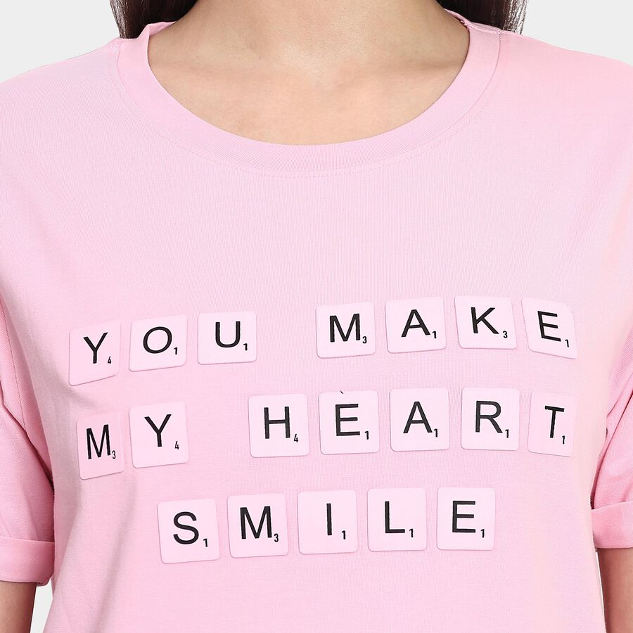 Ladies' Round Neck T-Shirt , Light Pink, large image number null