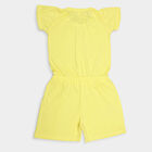Girls Cotton Solid Jumpsuit, Yellow, small image number null