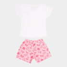 Girls Cotton Shorts Set, White, small image number null