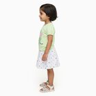 Infants' Pastel Green Cotton Puff Sleeve Top and Printed Skirt Set, Light Green, small