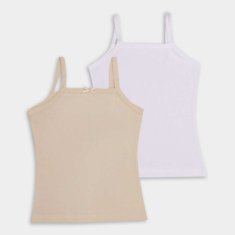 Girls' 100% Cotton Vest , Beige, large image number null